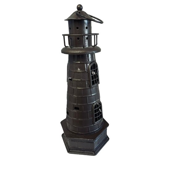 Vintage Art Deco Figural Lighthouse Candle Table Lamp Decorative 13 1/2" - Picture 8 of 14